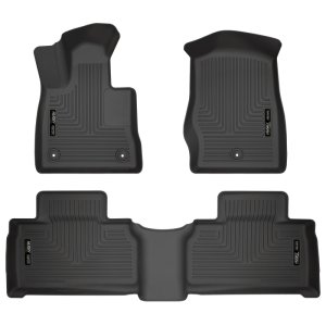 Ford Explorer Floor Liners - Front + Rear - Husky Liners - Weatherbeater Series - Black - 2020 Ford Explorer Floor Liners - Front + Rear - Husky Liners - Weatherbeater Series - Black - 2020